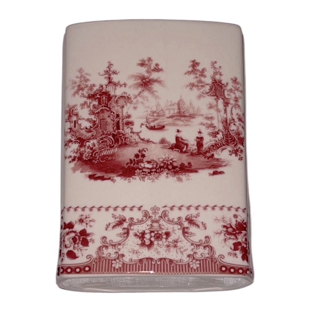 Brooks Vintage Red and White Canister